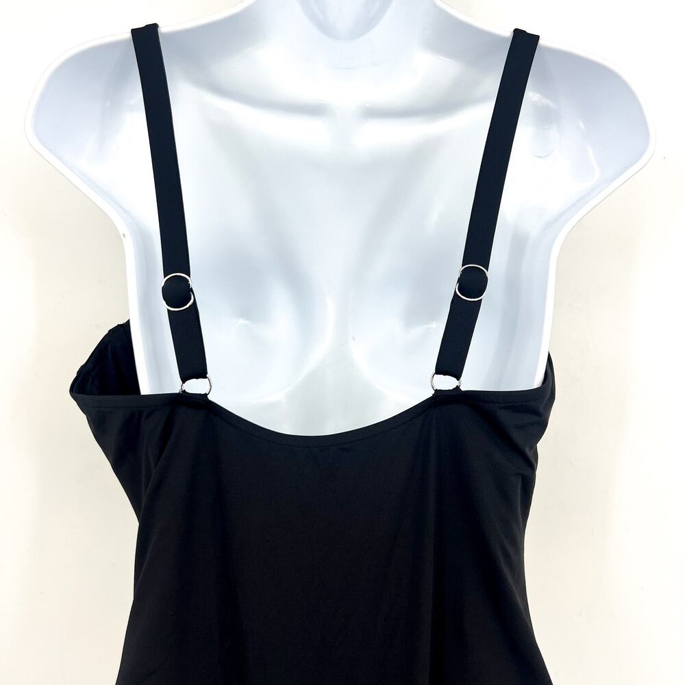 SEAFOLLY Women's Underwire One Piece Swimsuit Size 2 Black Ruched NWT - Picture 8 of 12